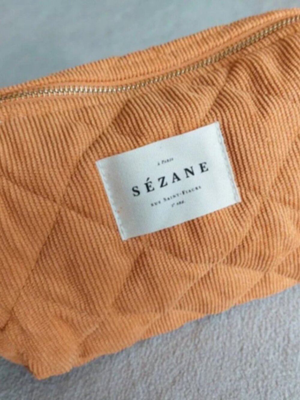 1 Sézane mustard yellow cosmetic makeup travel bag